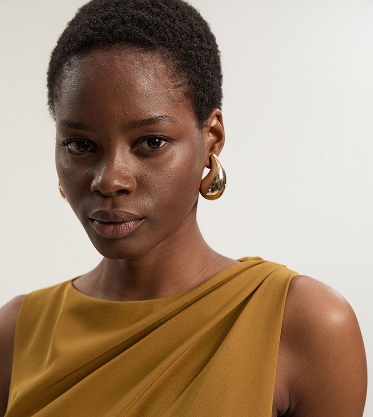 Tailored Drape Maxi Dress