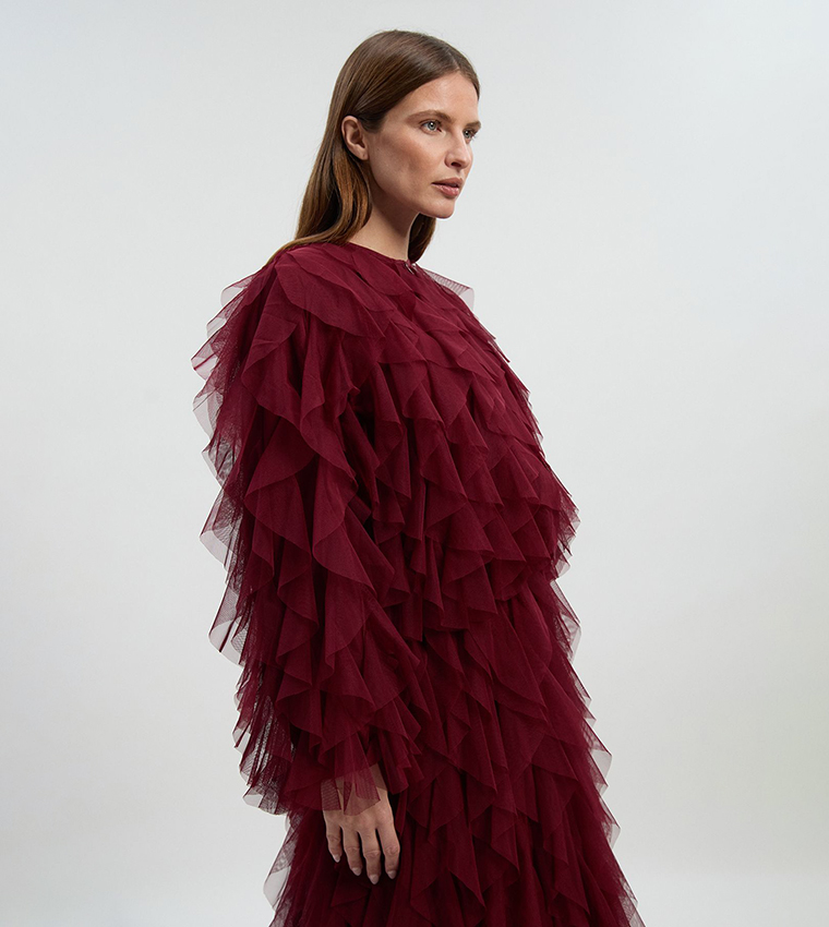 جاكيت بومبر محبوك ومكشكش