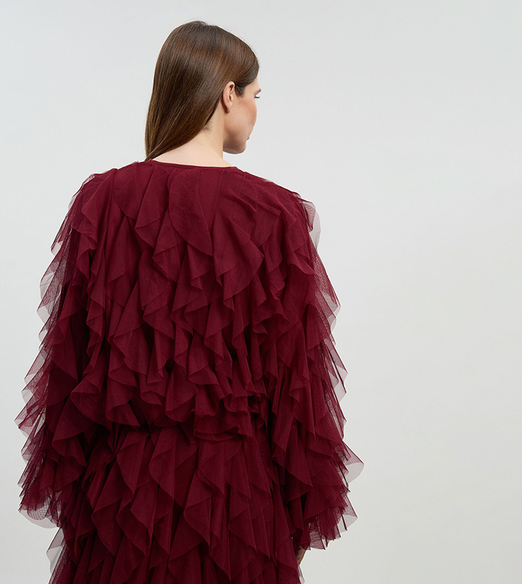 جاكيت بومبر محبوك ومكشكش