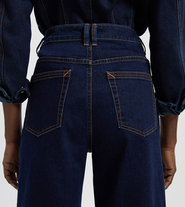 Washed High Waist Wide Leg Jeans