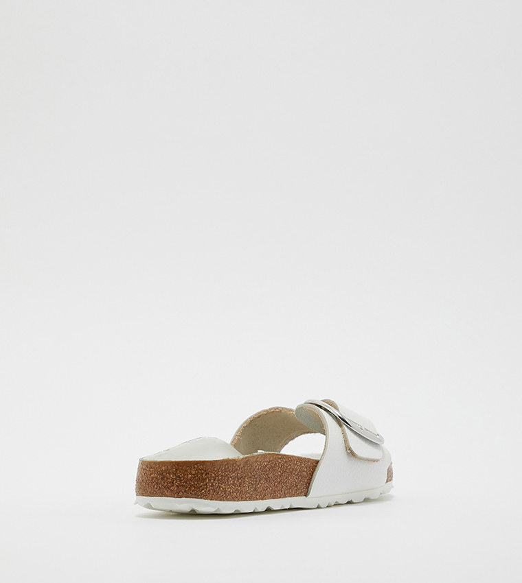 Madrid Big Buckle Grained Leather White