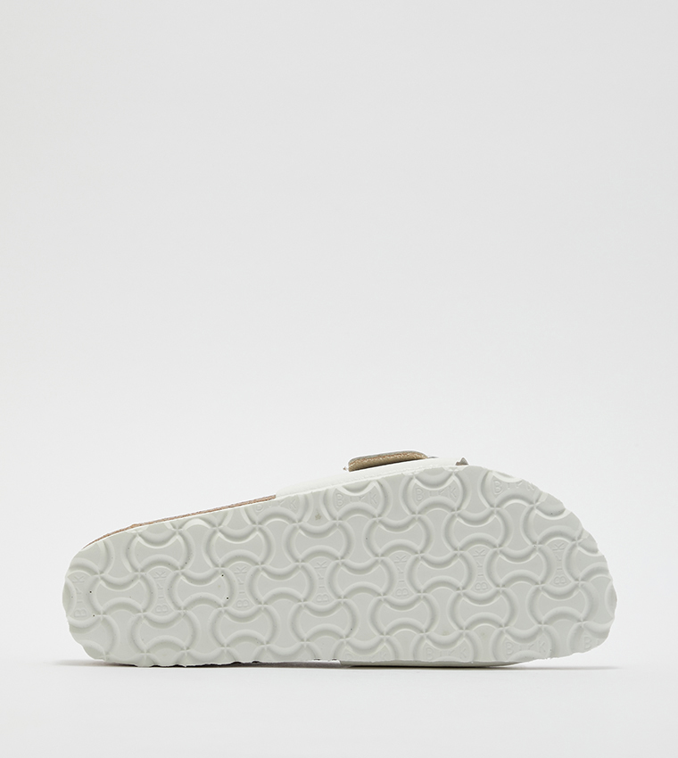 Madrid Big Buckle Grained Leather White