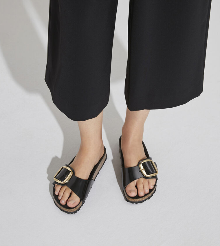 Madrid Big Buckle Natural Leather Black