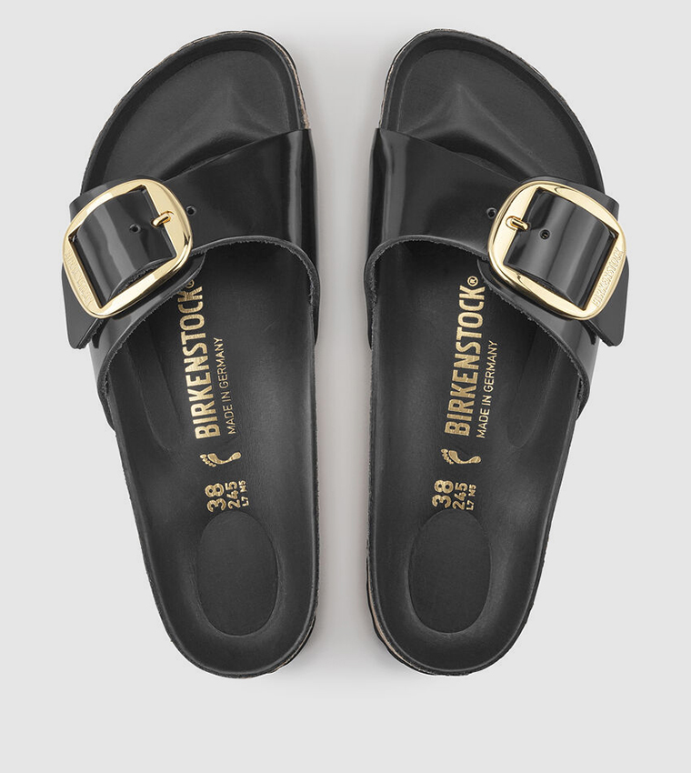Madrid Big Buckle Natural Leather Black