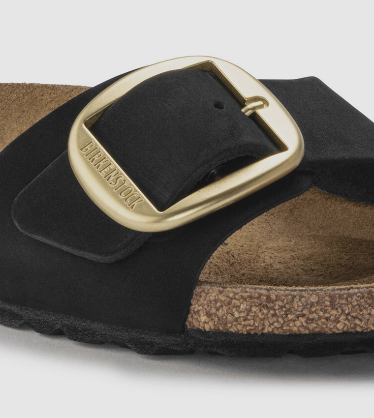 Madrid Big Buckle Nubuck Leather Black