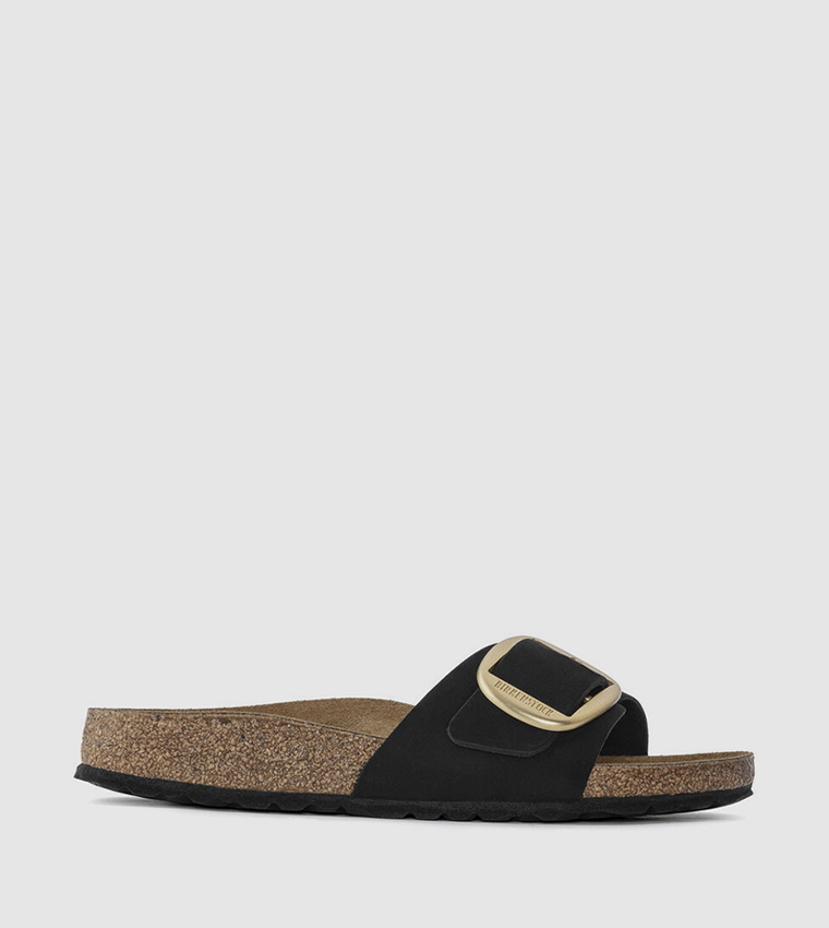 Madrid Big Buckle Nubuck Leather Black