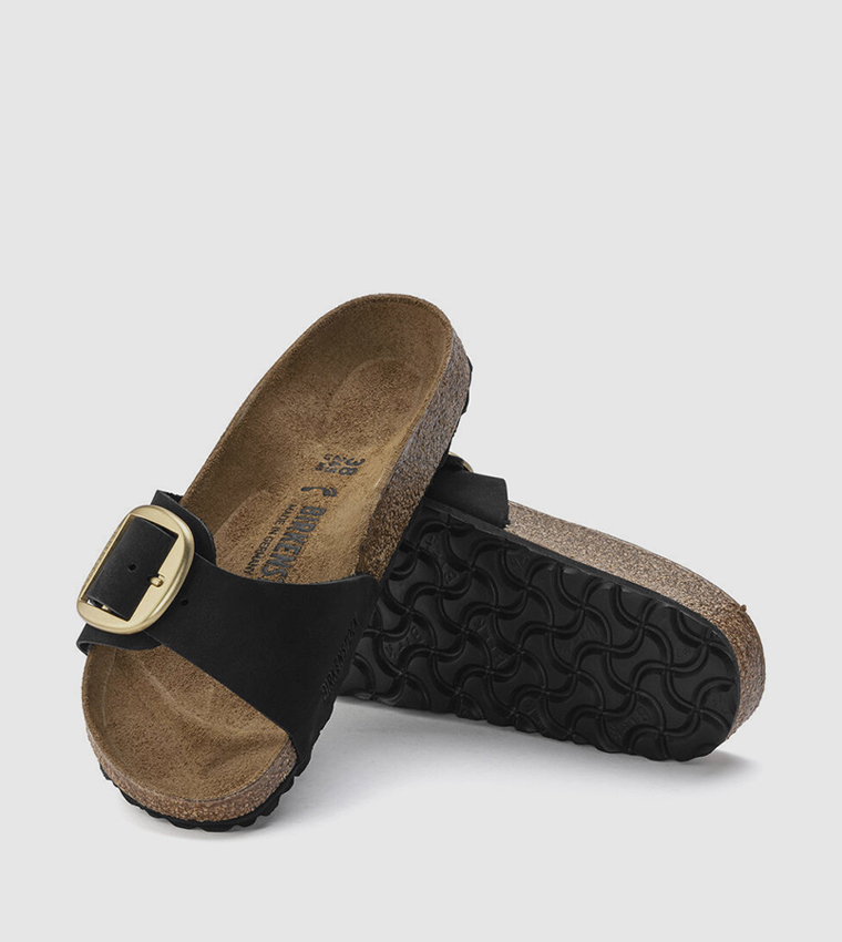 Madrid Big Buckle Nubuck Leather Black