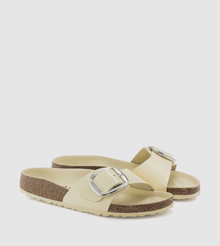 Arizona Big Buckle Natural Leather Patent High Shine New Beige