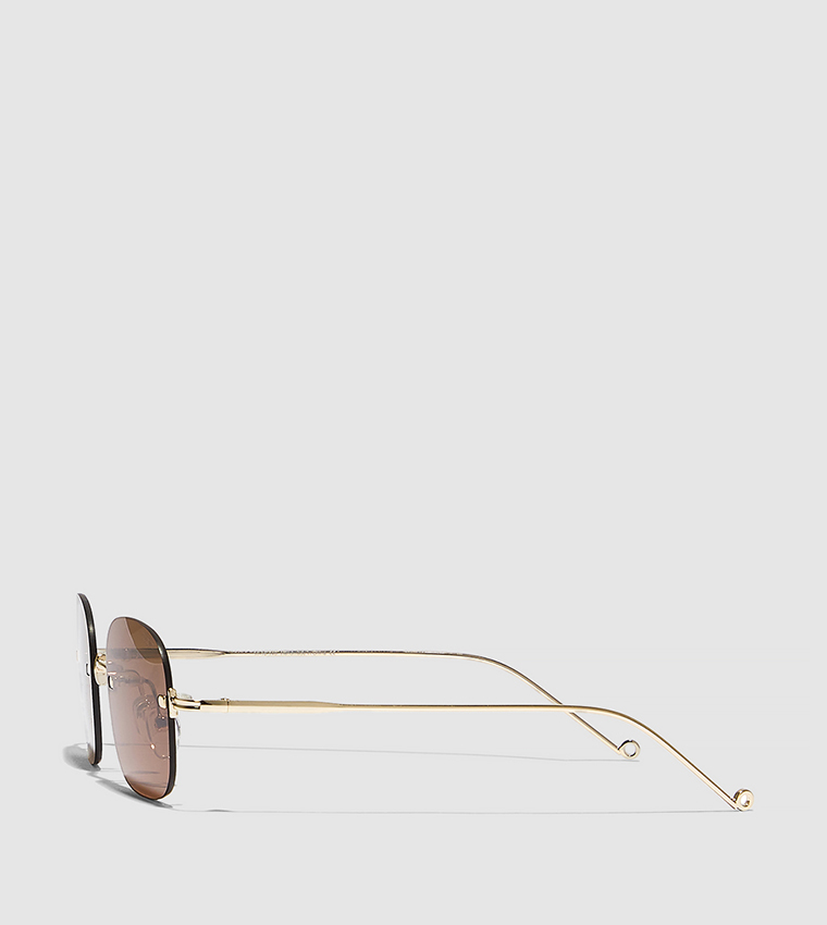 Angelina Rimless Square Sunglasses