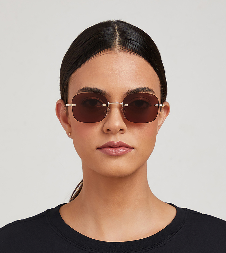 Angelina Rimless Square Sunglasses