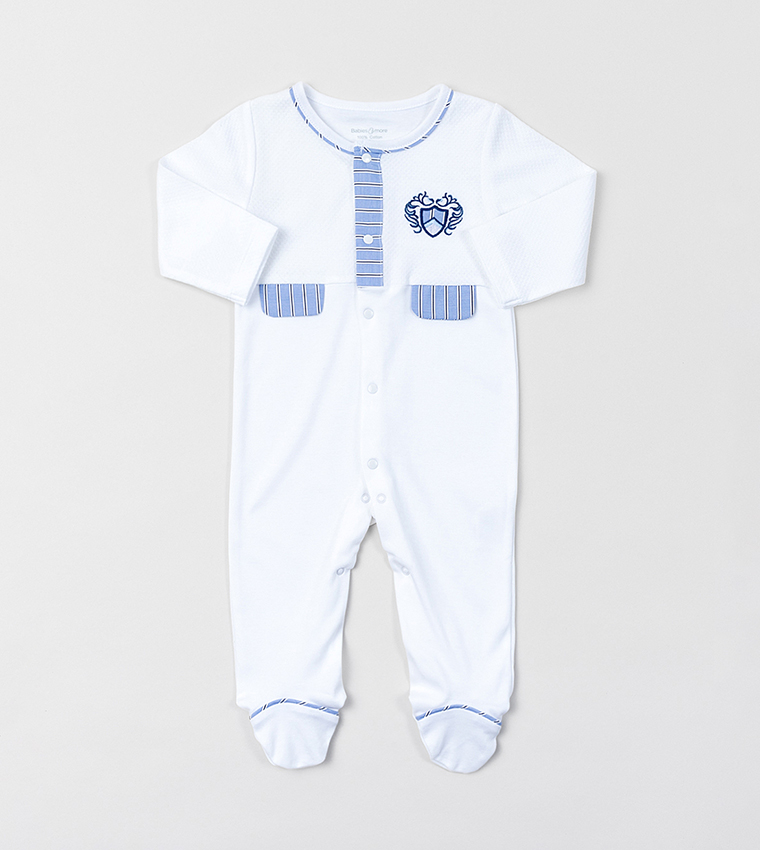 Crest Embroidered Footed Sleepsuit