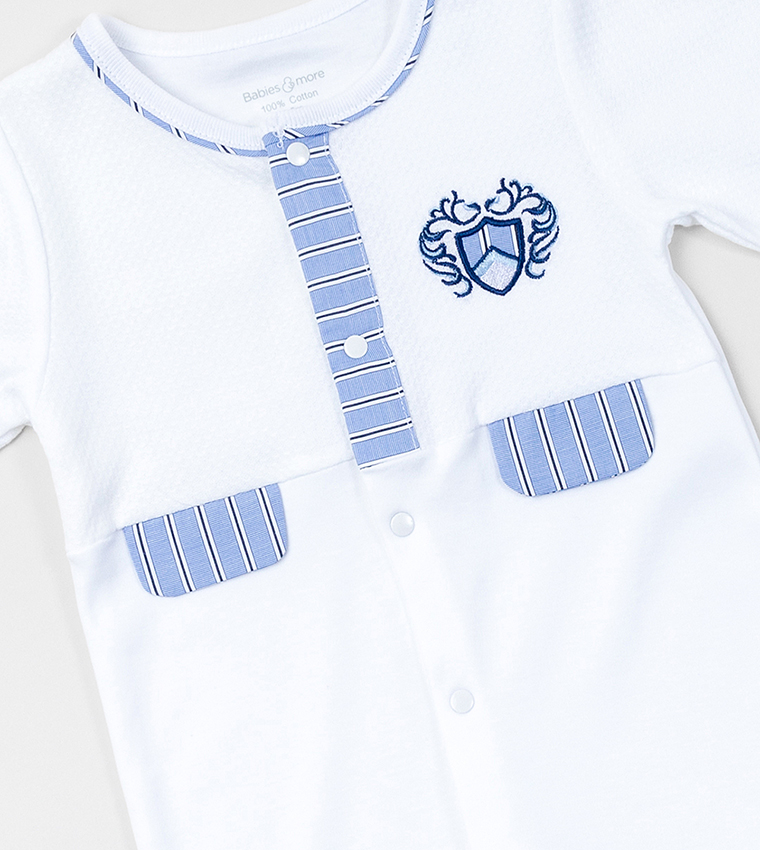 Crest Embroidered Footed Sleepsuit