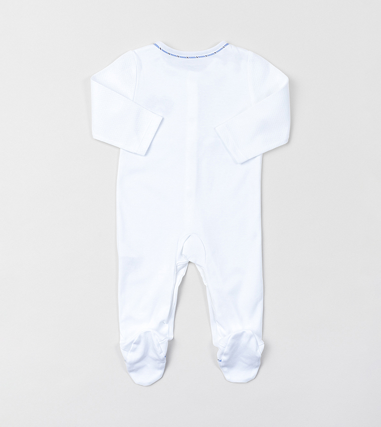 Crest Embroidered Footed Sleepsuit