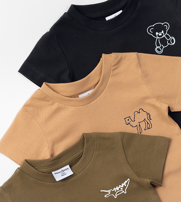 Pack of 3 Printed Short Sleeves T-Shirts