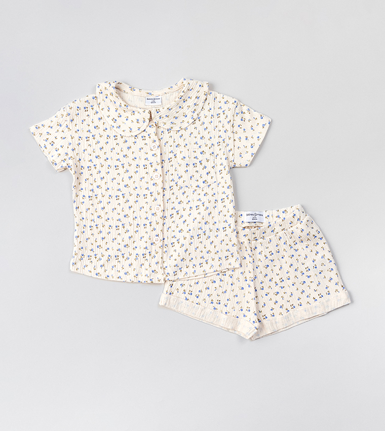 Printed Short Sleeves Clothing Set
