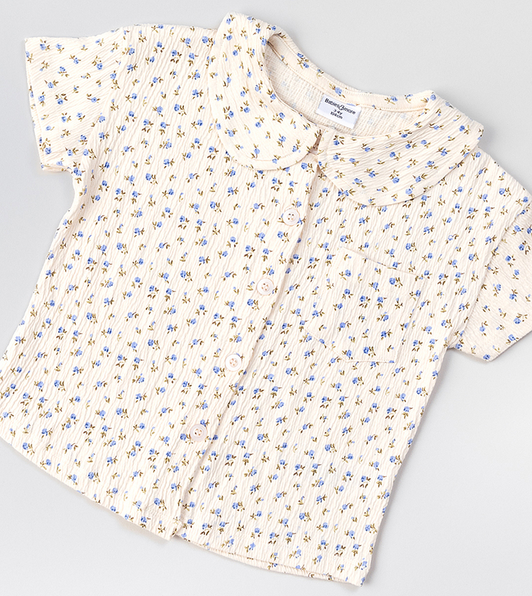 Printed Short Sleeves Clothing Set