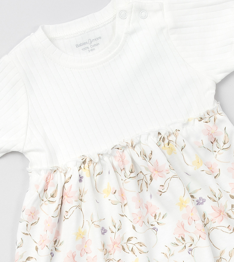 Printed Short Sleeves Flared Dress