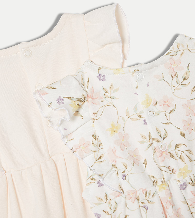 2 Flutter Sleeves Rompers