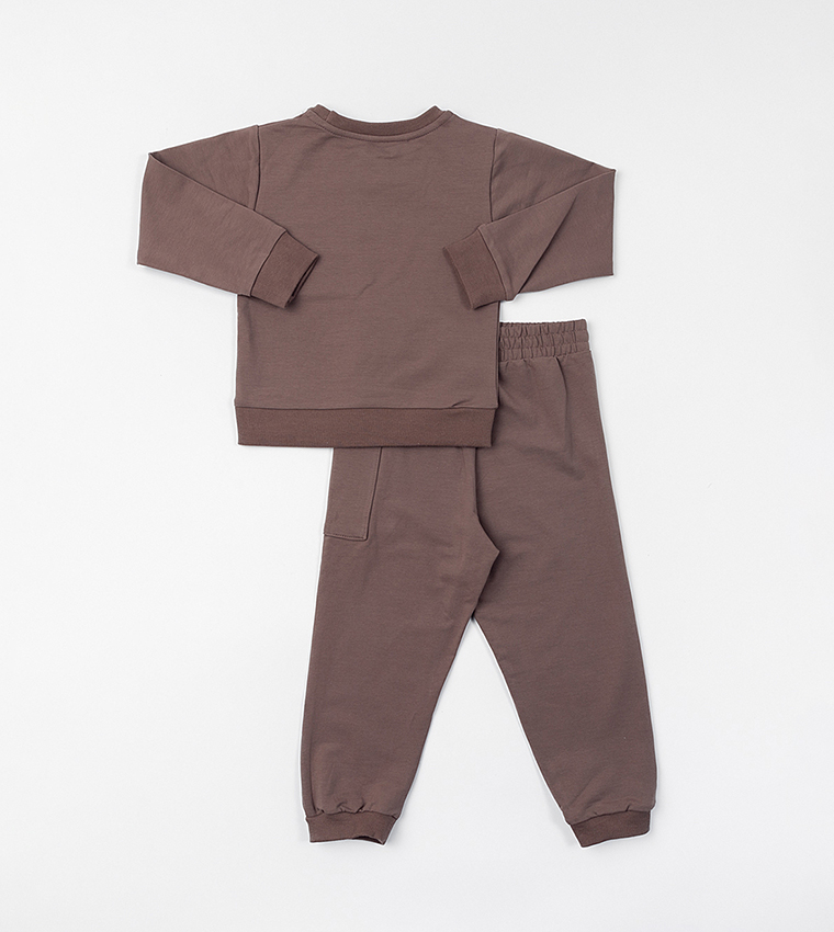 Solid Long Sleeves Sweatsuit Set