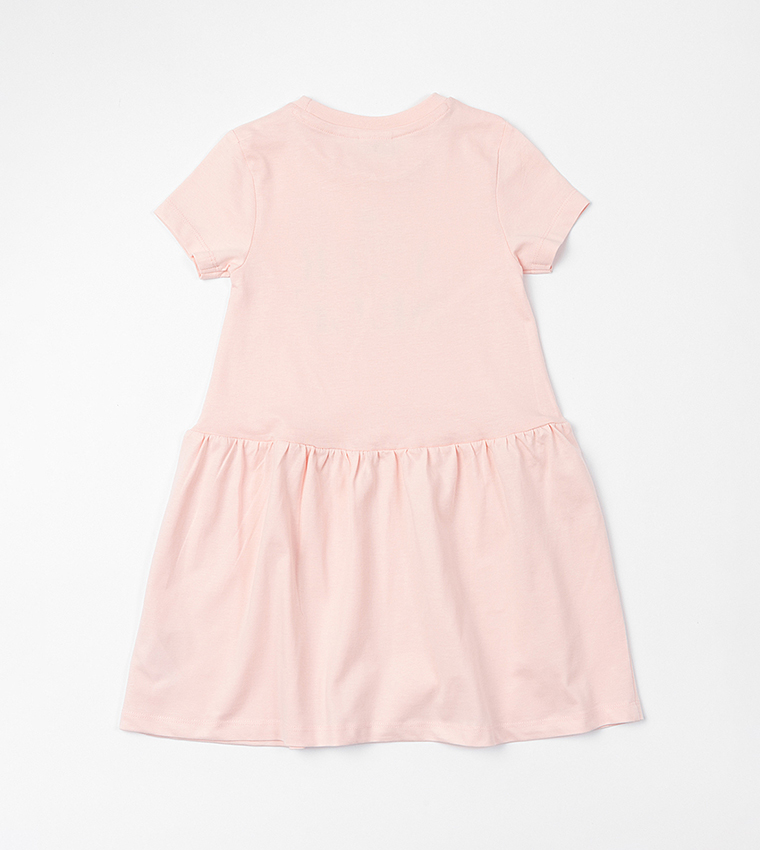 Printed Short Sleeves Flared Dress