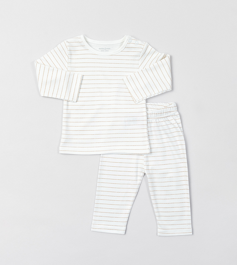 Striped Long Sleeves Pyjama Set