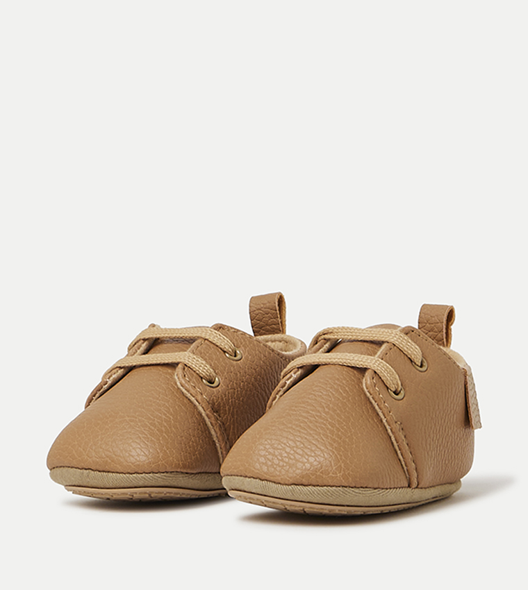 Textured Lace-Up Booties