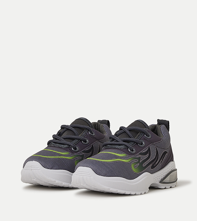 Printed Lace-Up Sneakers