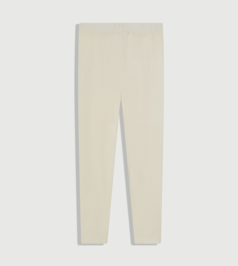 Solid Elastic Waist Leggings