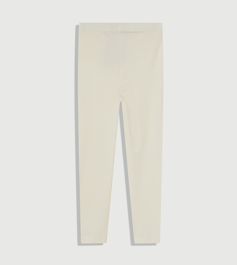 Solid Elastic Waist Leggings