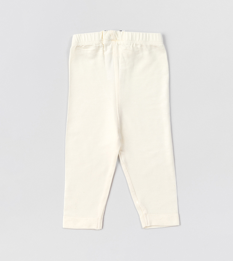 Solid Elastic Waist Leggings