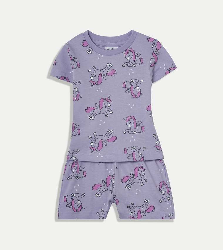 Printed T-Shirt and Shorts Set