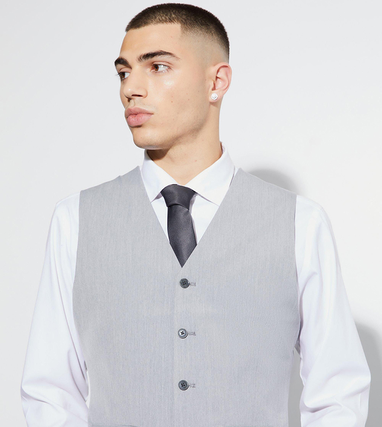 Solid Slim Fit Waistcoat