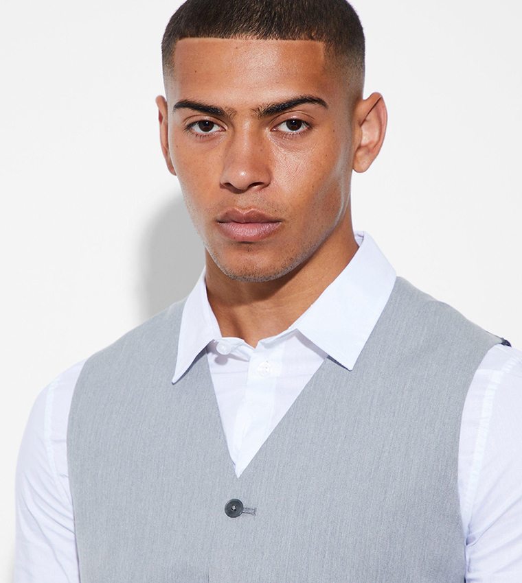 Solid Slim Fit Waistcoat