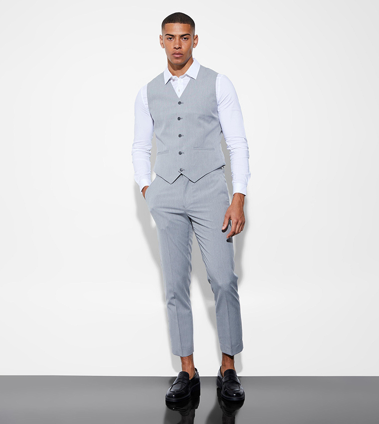 Solid Slim Fit Waistcoat