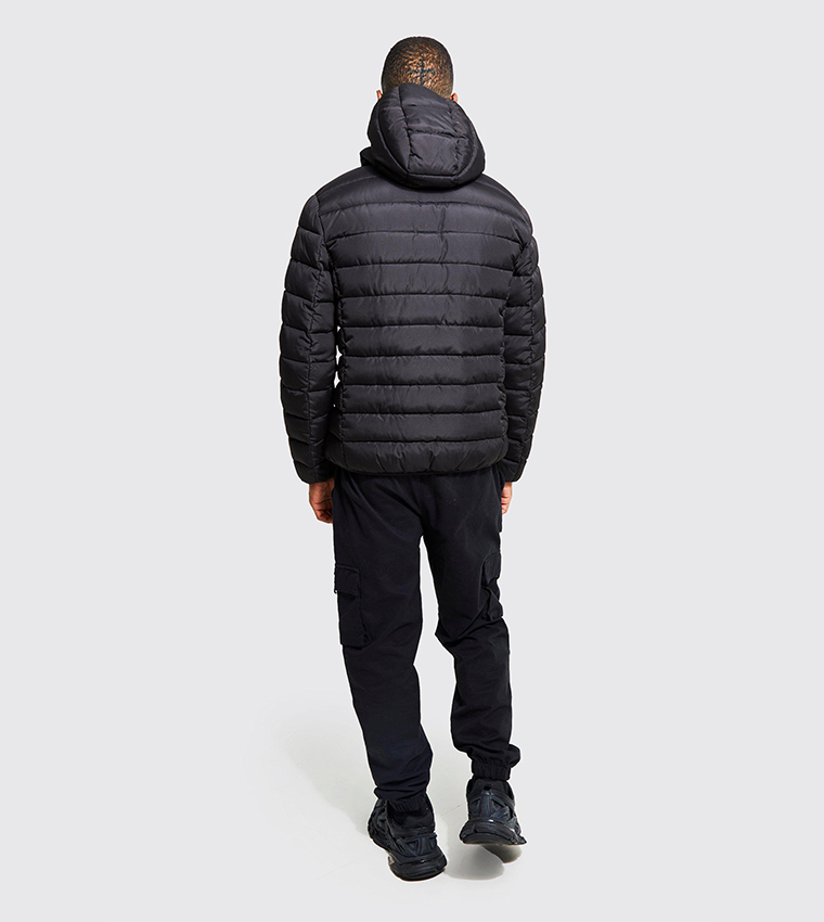 Quilted Zip Through Hooded Jacket