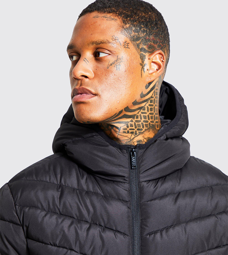 Quilted Zip Through Hooded Jacket