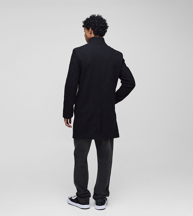 High Neck Wool Look Overcoat