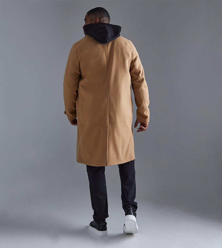 Tall Double Breasted Wool Look Overcoat