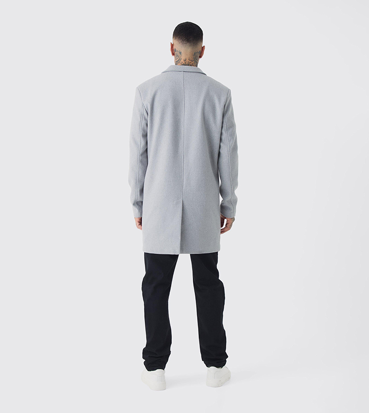 Tall Single Breasted Wool Look Overcoat