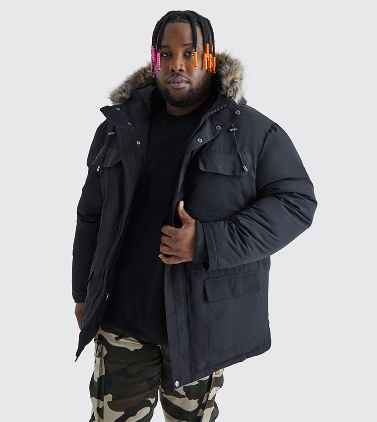 Faux Fur Hooded Arctic Oversized Parka Jacket