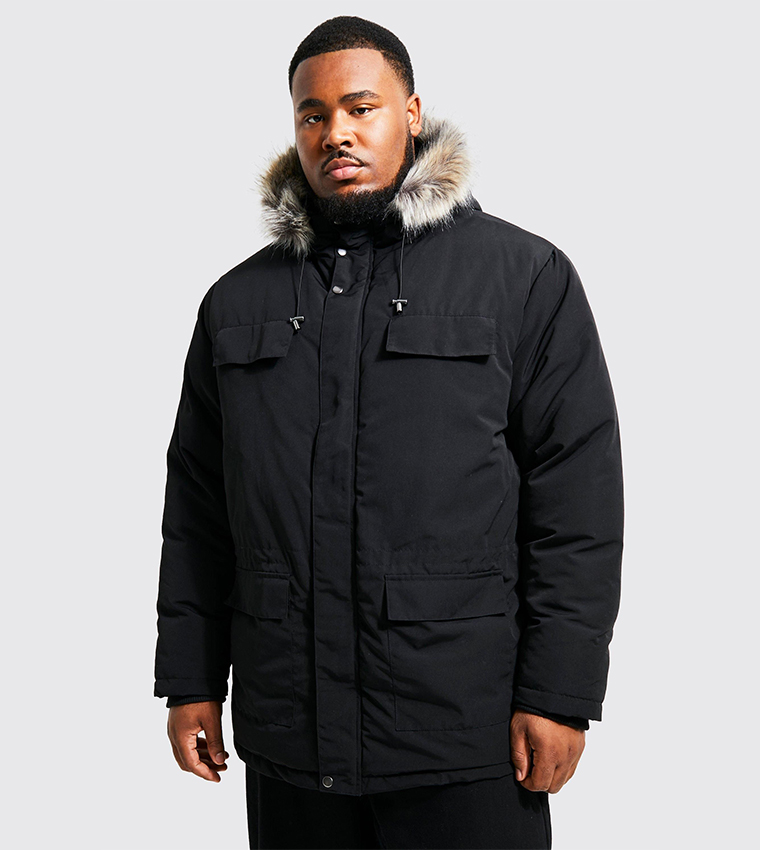 Faux Fur Hooded Arctic Oversized Parka Jacket