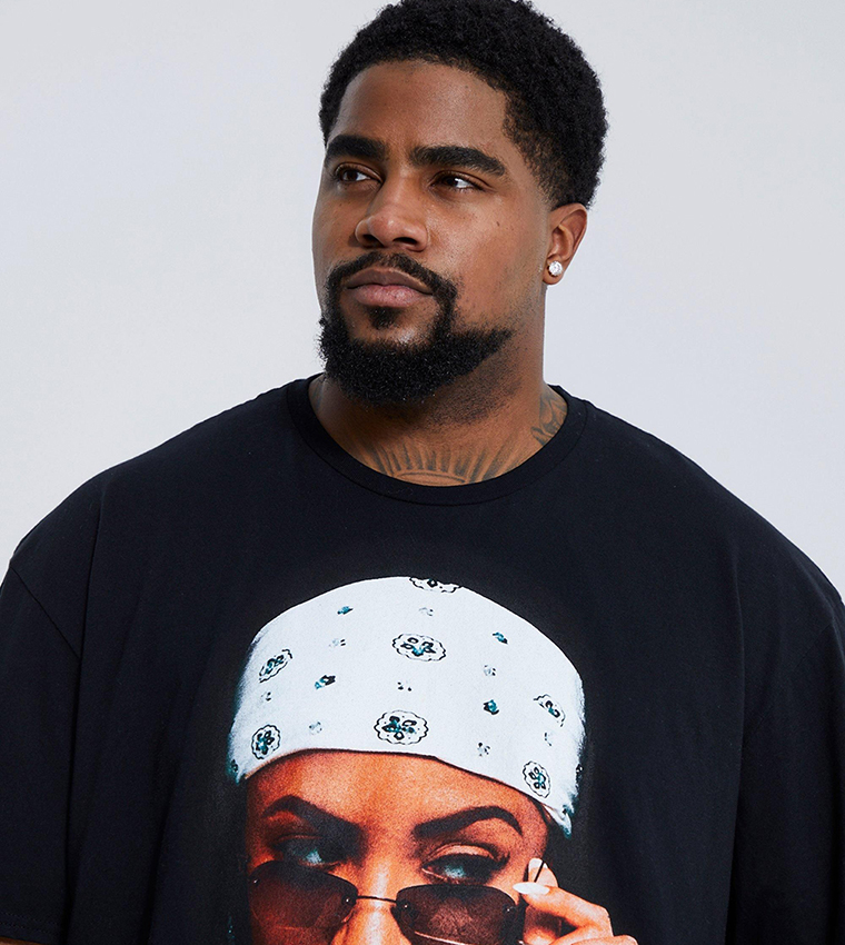 Plus & Tall Aaliyah Photo License Printed T-Shirt