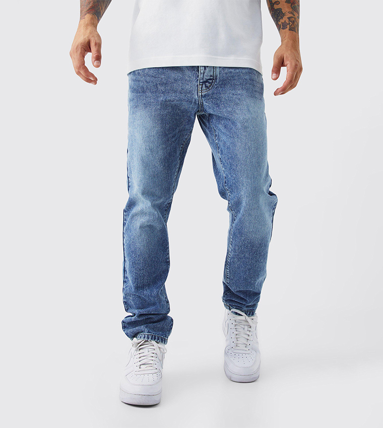 Buy Boohoo Faded Mid Rise Slim Fit Jeans In Blue 6thStreet Bahrain