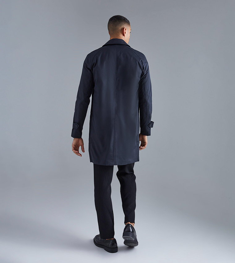 Single Breasted Poly Twill Overcoat