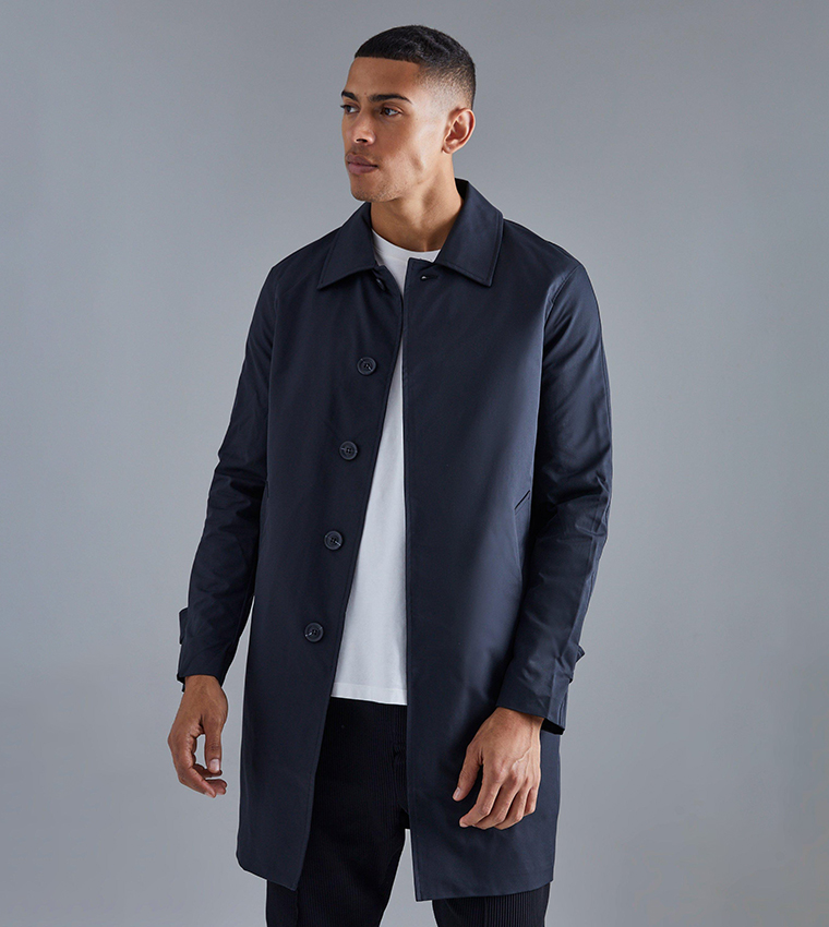 Single Breasted Poly Twill Overcoat