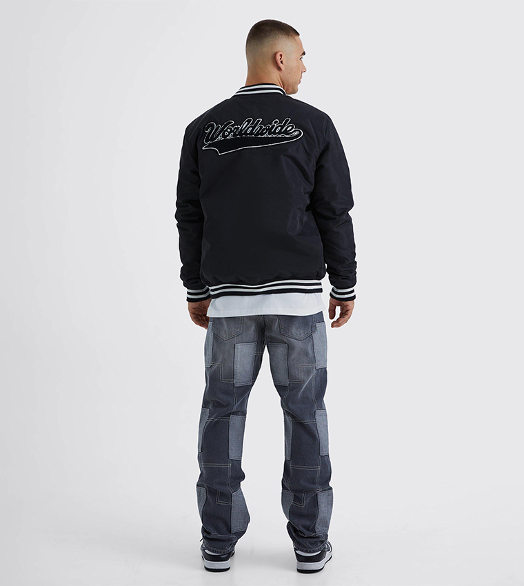 Printed Nylon Varsity Jacket
