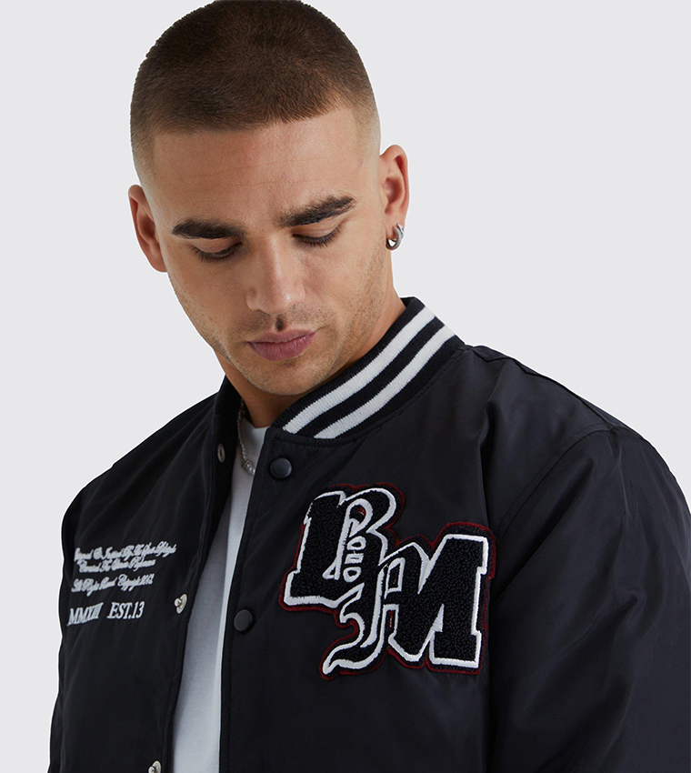 Printed Nylon Varsity Jacket
