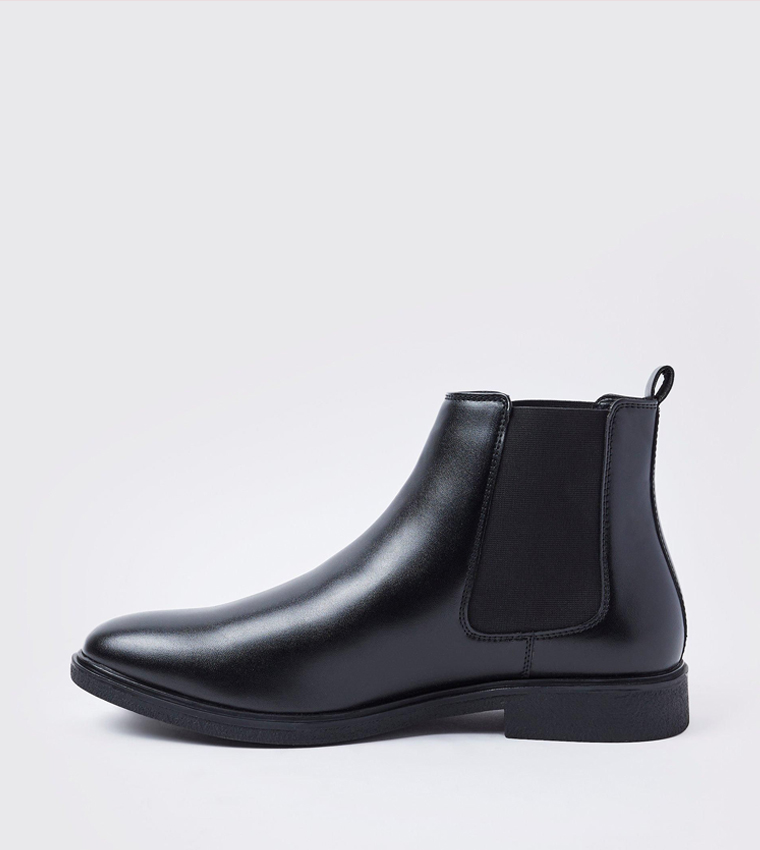 Classic Faux Leather Chelsea Boots