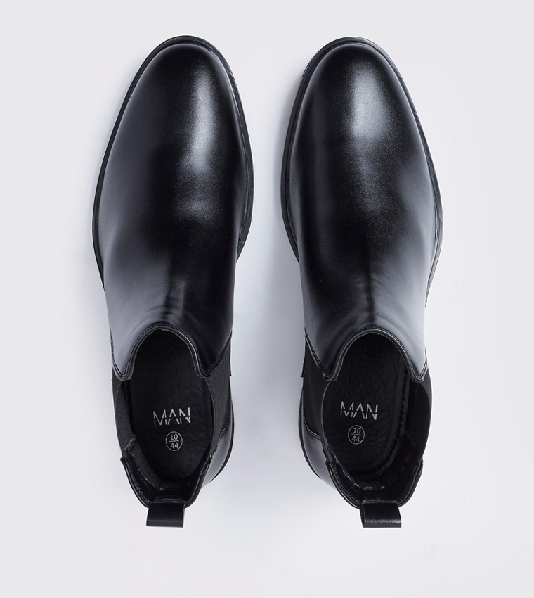 Classic Faux Leather Chelsea Boots