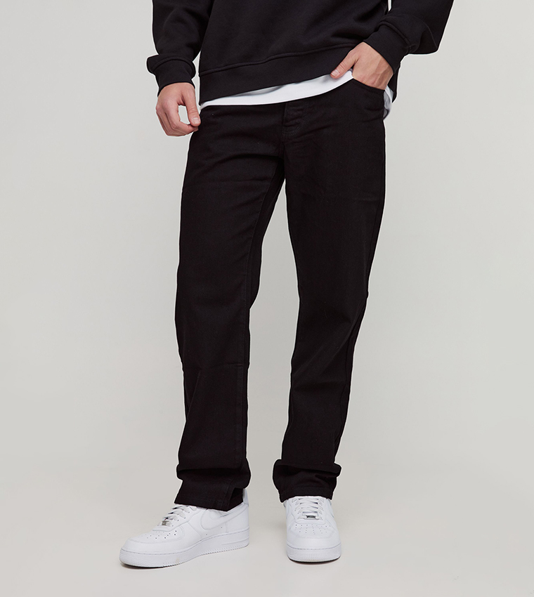 Washed Rigid Relaxed Fit Jeans